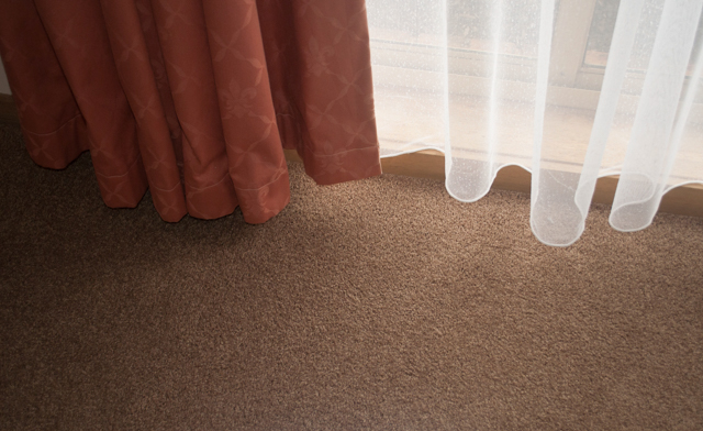 tan colored,nylon twist-pile carpet installed in a room in the suburb of Melton by Concord Floors.